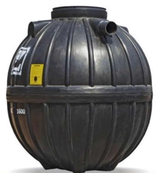 Biobusters | A large black plastic tank with the number 1600 on it