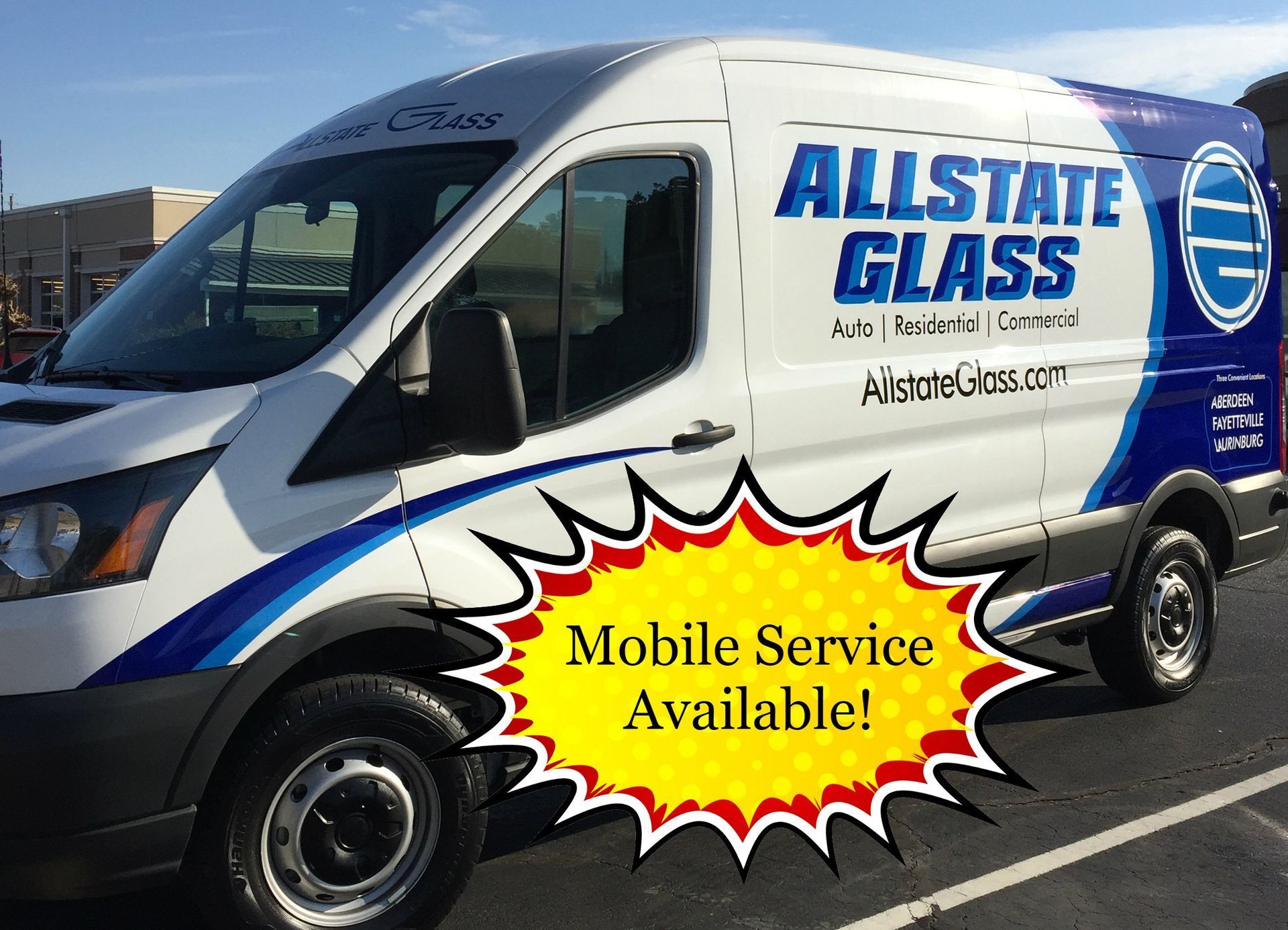 Allstate Glass van in Aberdeen, NC