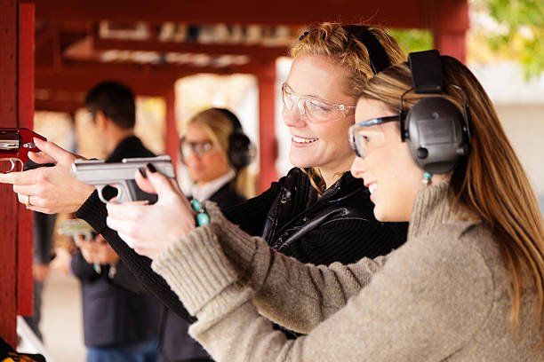 Practicing at the shooting range