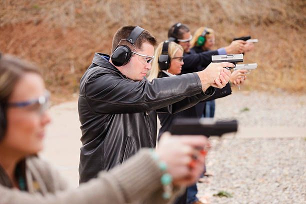 Practicing at the shooting range