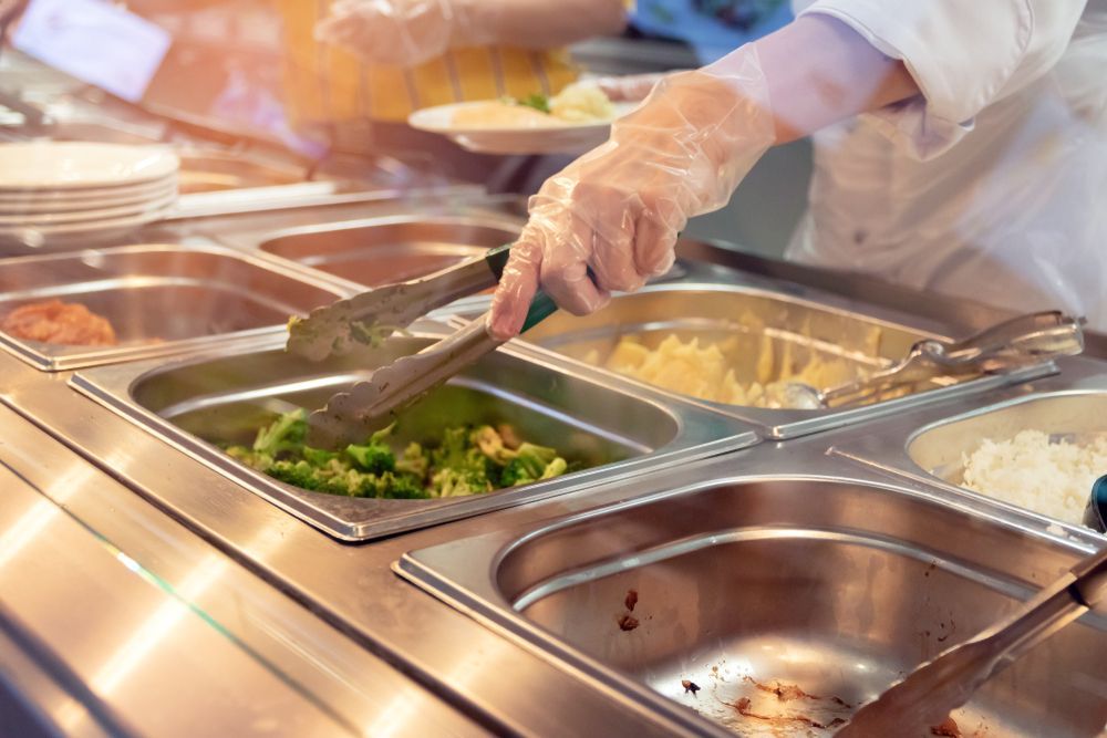 Freshly prepared hot meal for primary school children