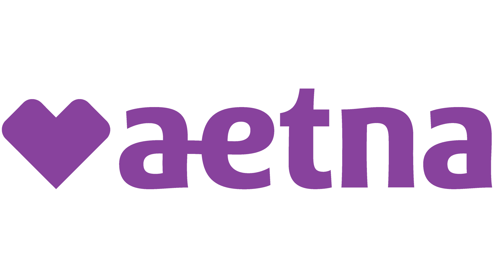 Purple Aetna logo with a heart-shaped symbol to the left of the word