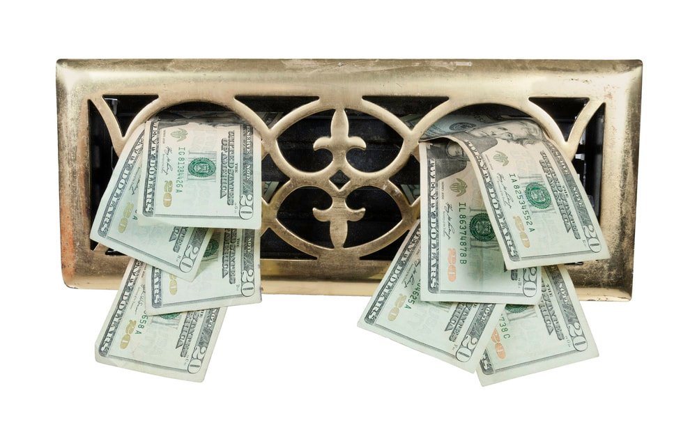 money coming out of an air vent