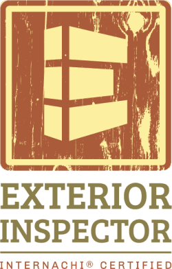Exterior inspector logo with brown and cream icon and text, “InterNACHI certified”