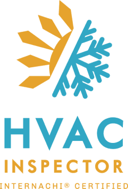 HVAC Inspector logo with orange sun and blue snowflake above teal text
