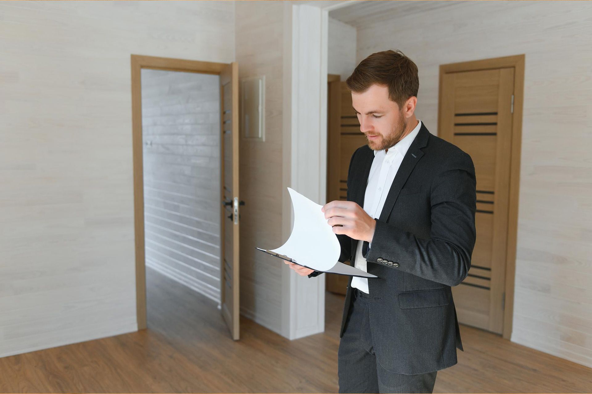 Buyer reviewing home before closing day