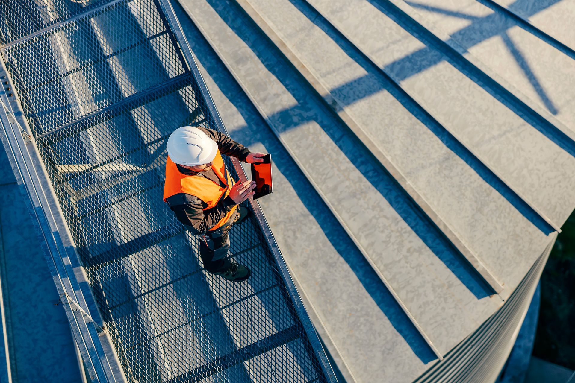 Examining a commercial flat roof in Florida