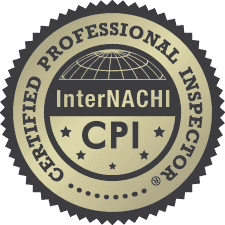 InterNACHI Certified Professional Inspector badge with gold and black seal and "CPI" text
