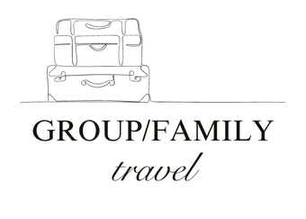 group/family travel stacked suitcases