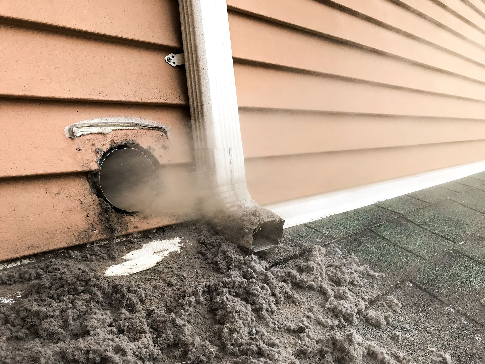 Blowing Dust on Dryer Vent