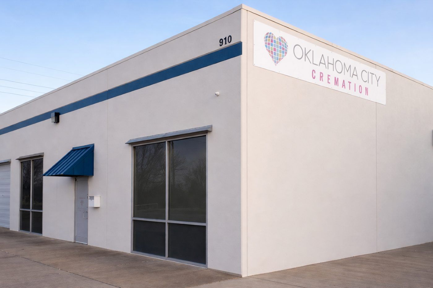 Oklahoma City Cremation building exterior representing Direct Cremations Norman, OK with modern facility and signage