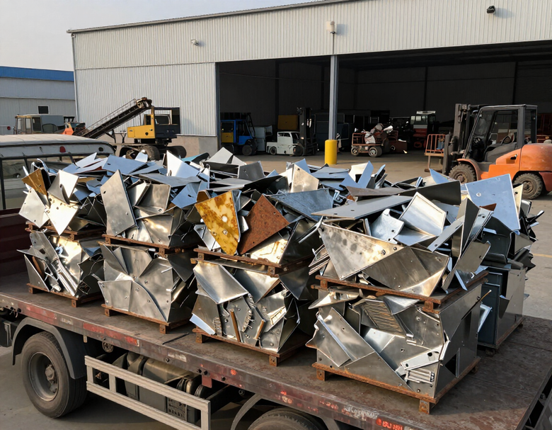 Carico di rottami metallici pronto per il recupero