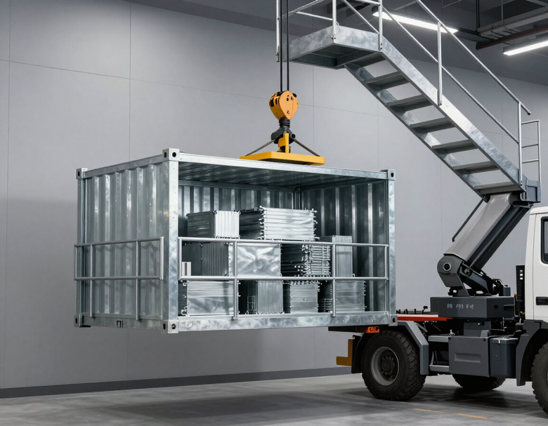 Ritiro di un container industriale per il servizio Metalfer