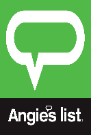 Angie's List Angie’s List logo with a white speech bubble on a green background and black text below