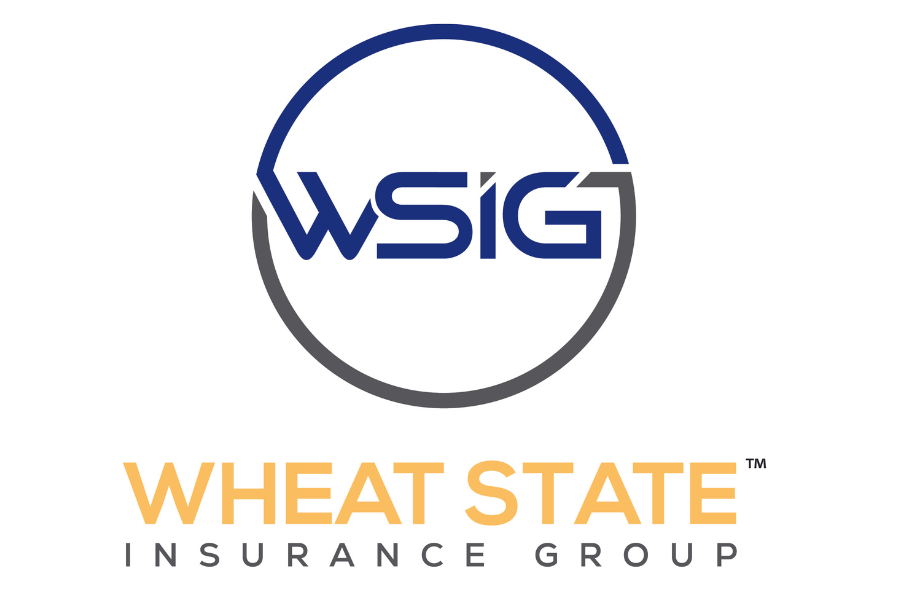 Wheat State Insurance Group logo in blue and gold on white background