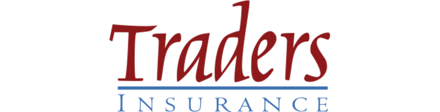 The Traders Insurance logo in maroon with a blue underline and the word