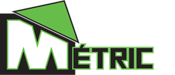 Logo avec un triangle vert, un grand « M » et le mot « MÉTRIC » en vert sur fond blanc.