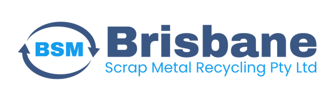Brisbane Scrap Metal Recycling Pty Ltd logo: blue circle with 