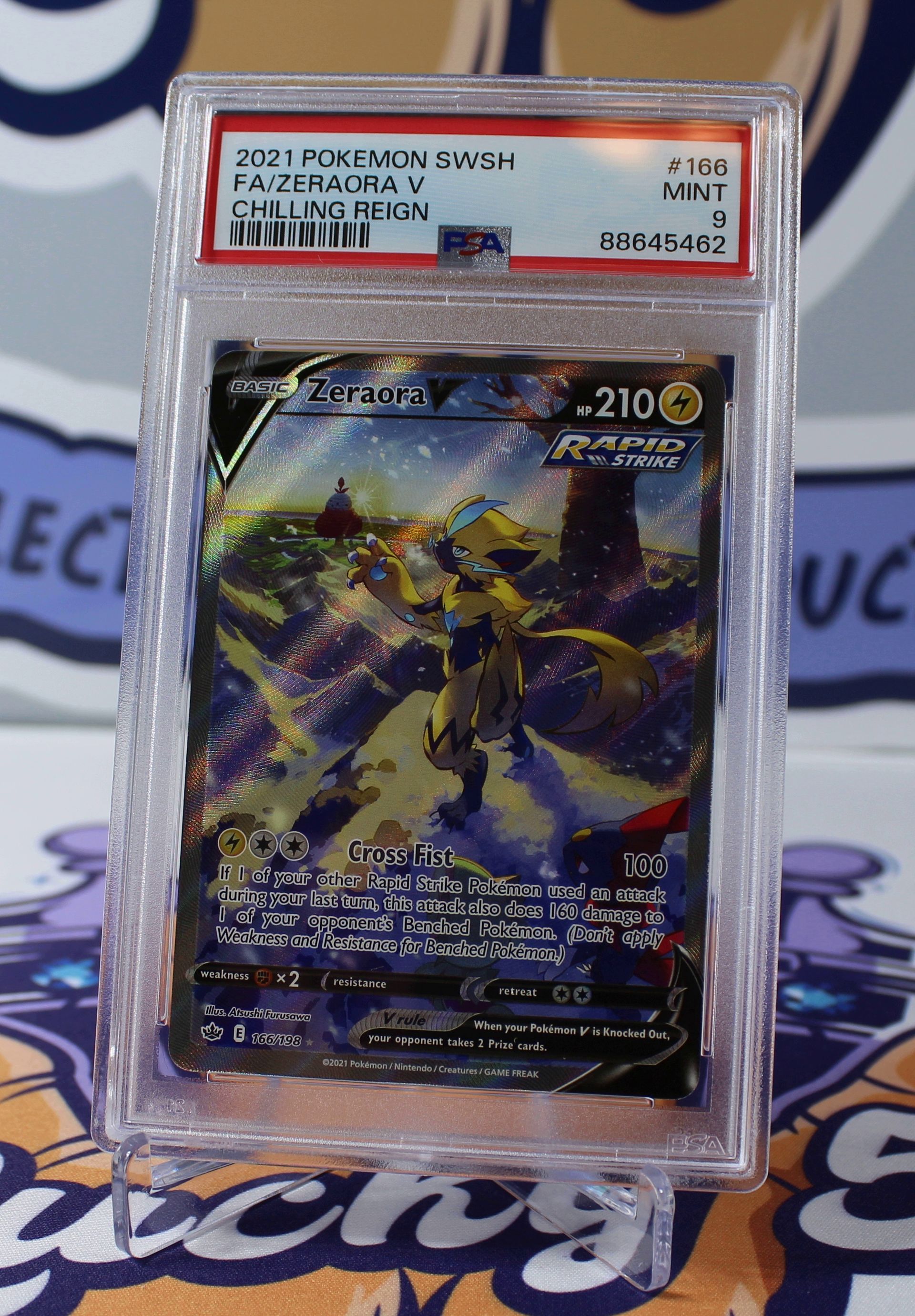 PME00188-PSA 9 MINT Zeraora V Full Art Pokémon SWSH Chilling