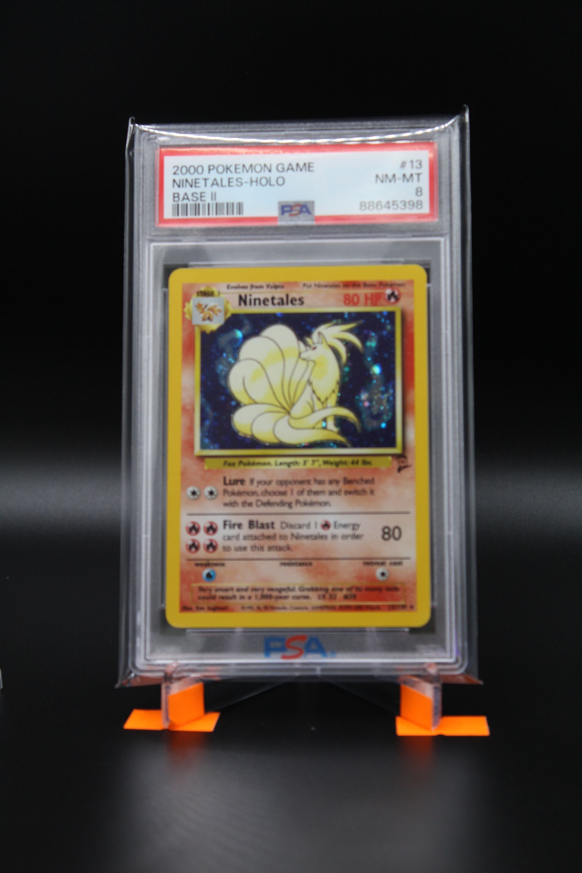 PME00446-2000 POKEMON GAME BASE II 13 NINETALES-HOLO PSA 8