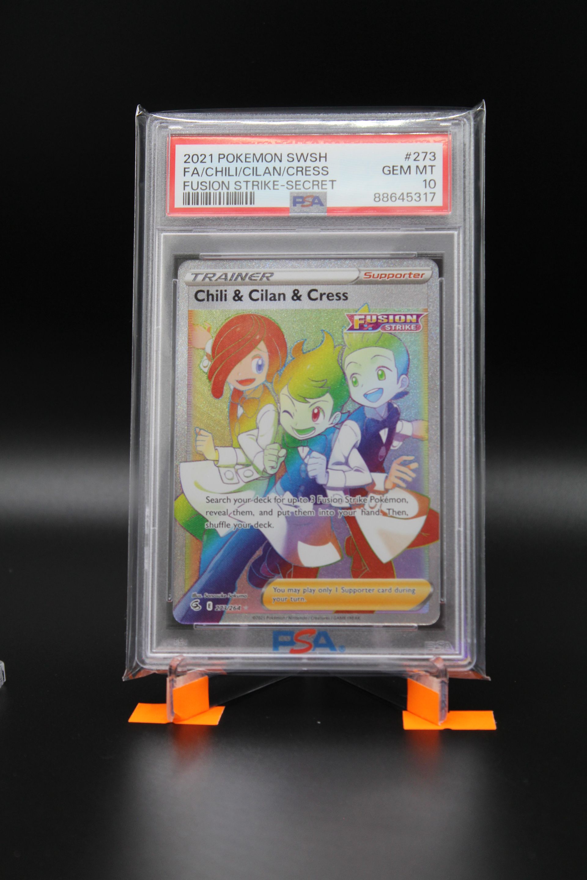 PME00043-PSA 10 Chili & Cilan & Cress Full Art #258 Fusion Strike 2021