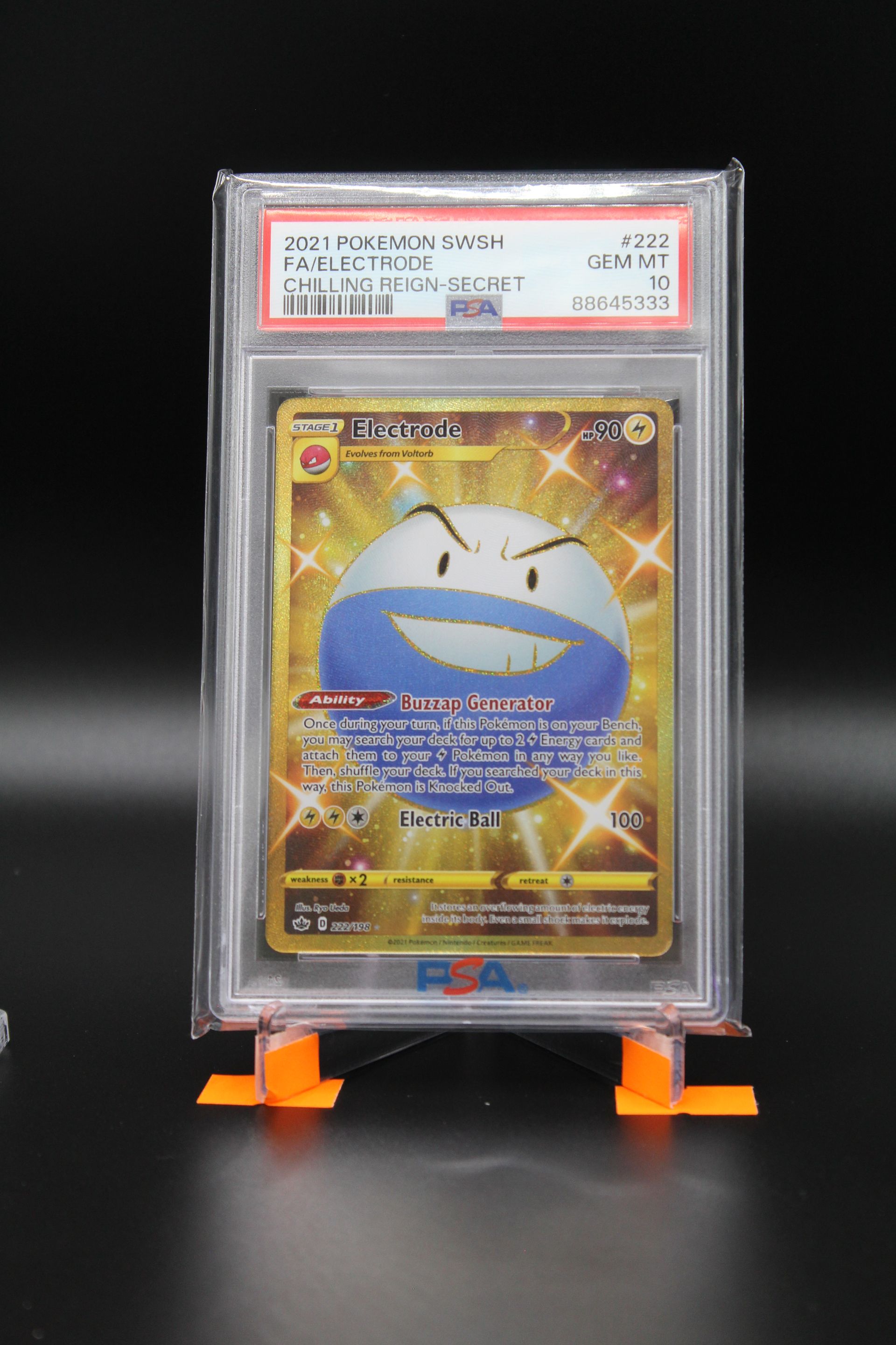 PME00059-Pokemon Electrode Chilling Reign Secret Rare Full Art #222 PSA 10 Gem Mint