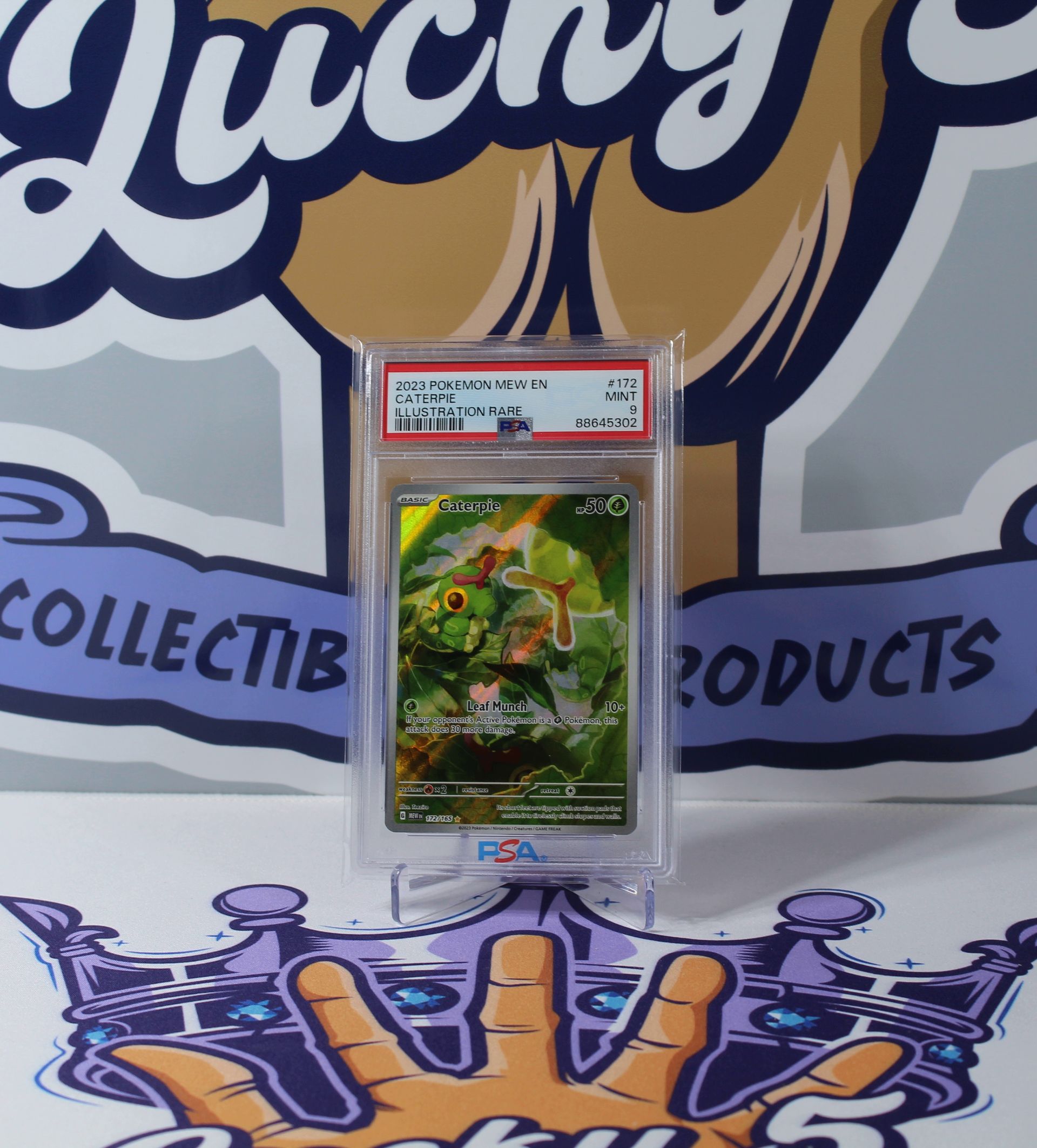 PME00028-2023 Pokemon Scarlet & Violet 151 Caterpie Illustration Rare 172/165 PSA MINT 9