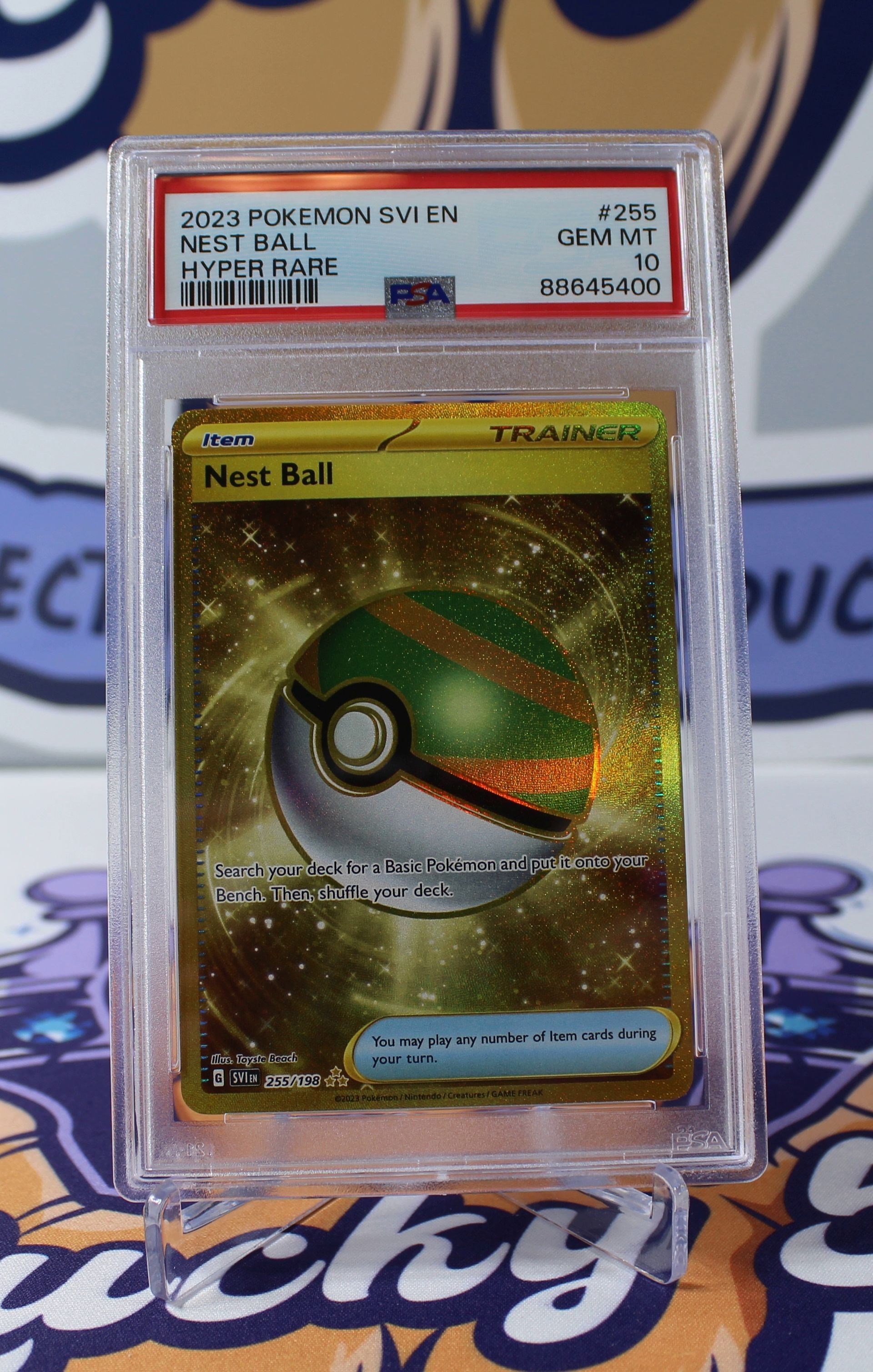 PME00125-2023 Nest Ball 255/198 Scarlet & Violet Gold Hyper Rare PSA 10 GEM MT Pokémon