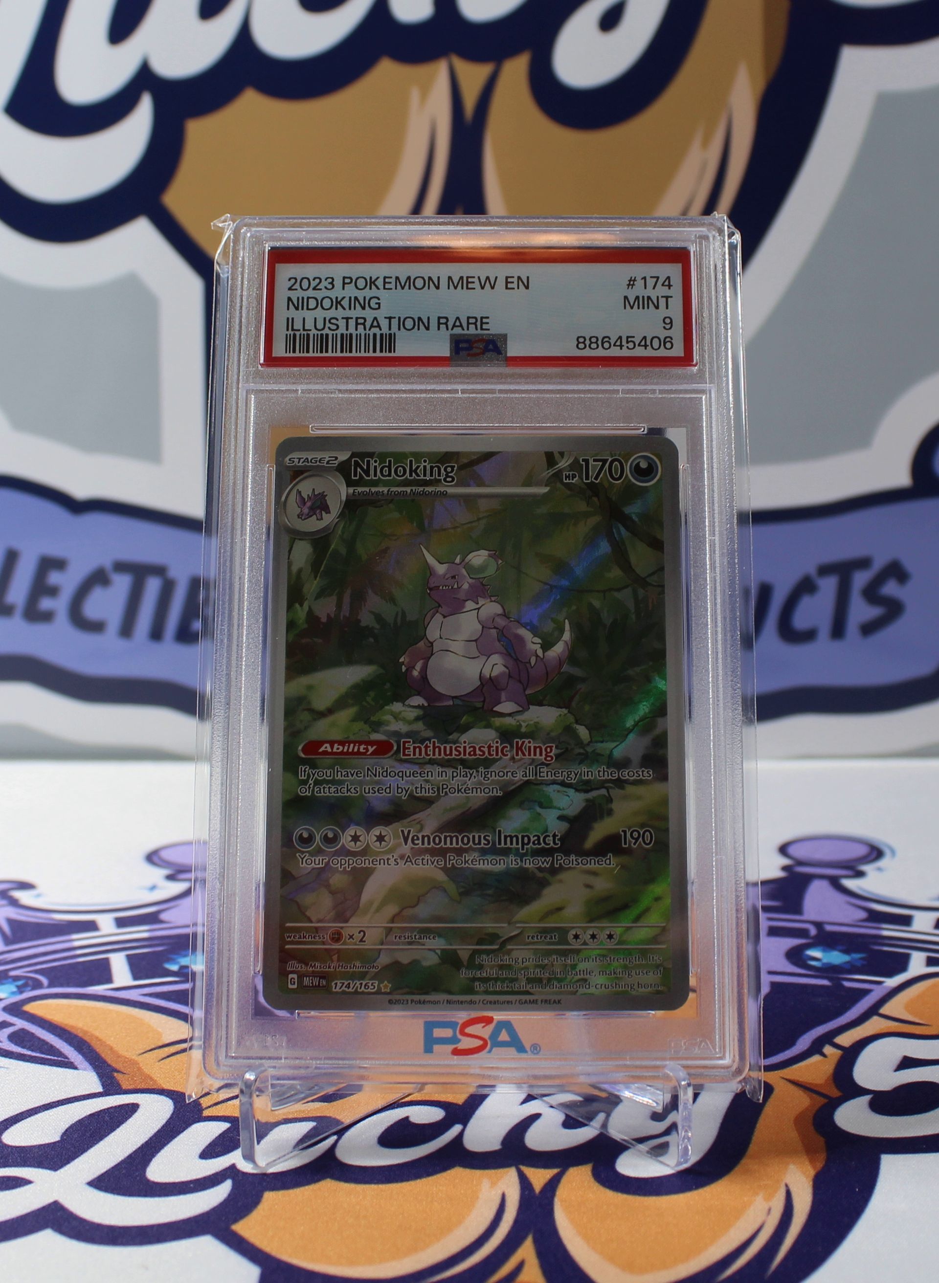 PME00132-PSA MINT 9 Nidoking 174/165 Illustration Rare Pokémon 151 English