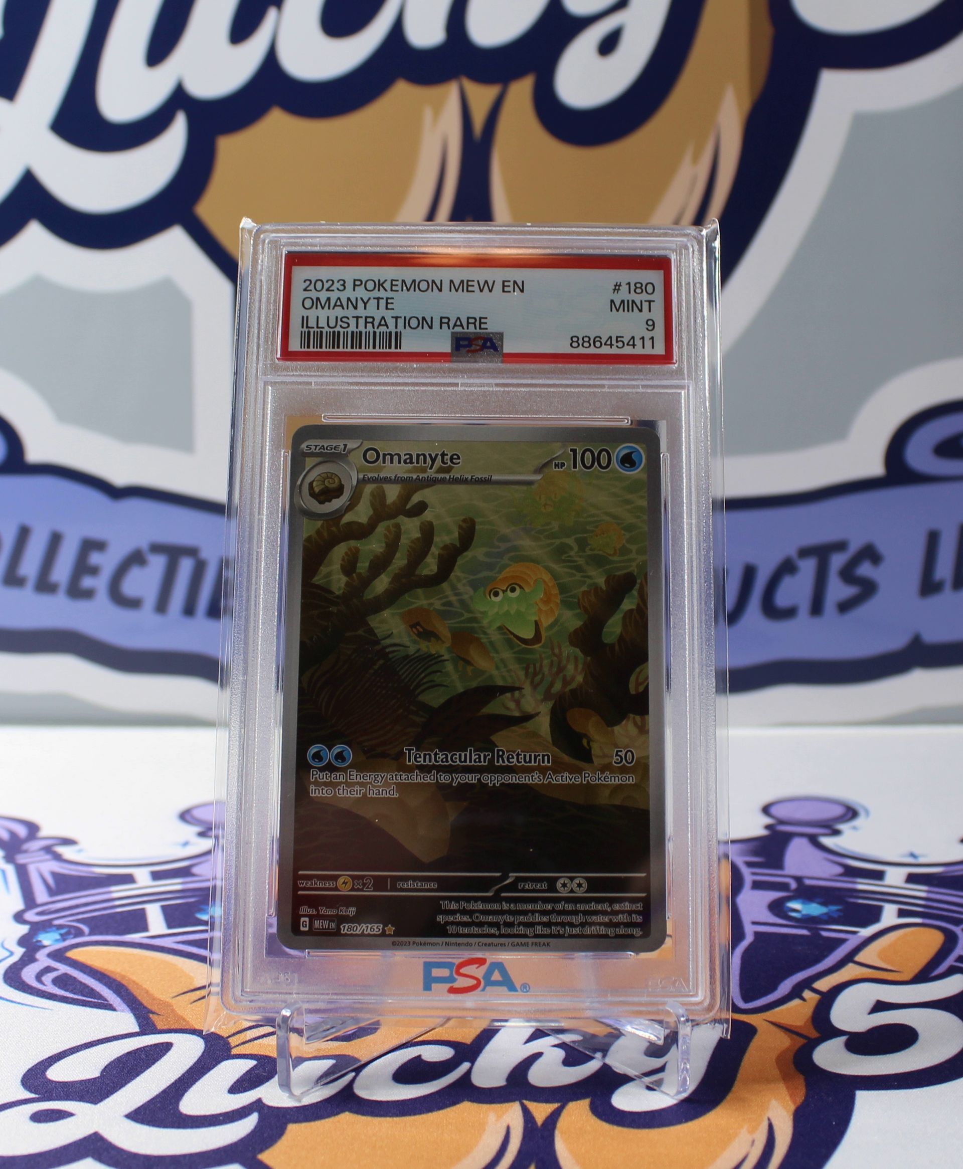 PME00137-PSA 9 MINT - Omanyte 180/165 Illustration Rare - S&V Pokémon 151 English