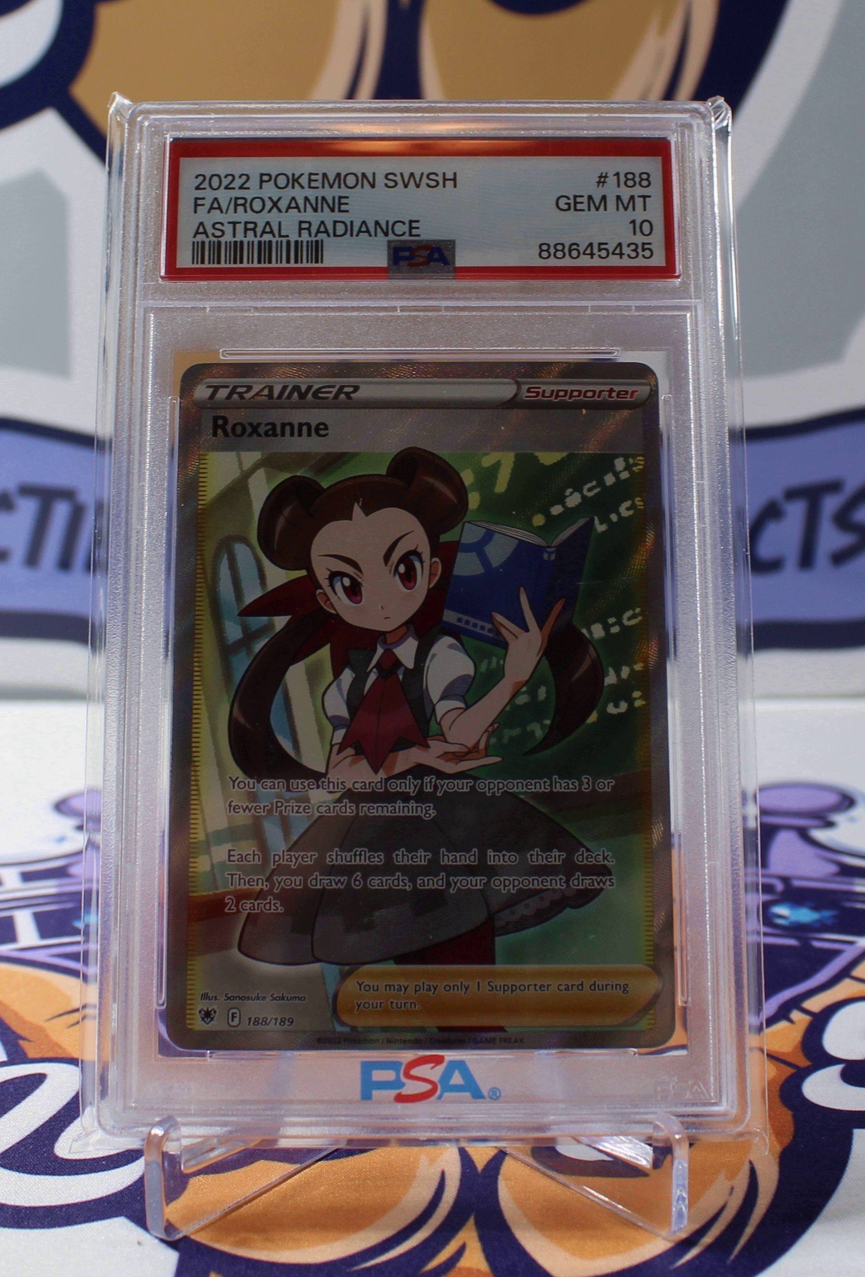PME00161-2022 Pokémon Astral Radiance Roxanne Full Art #188/189 PSA 10 GEM