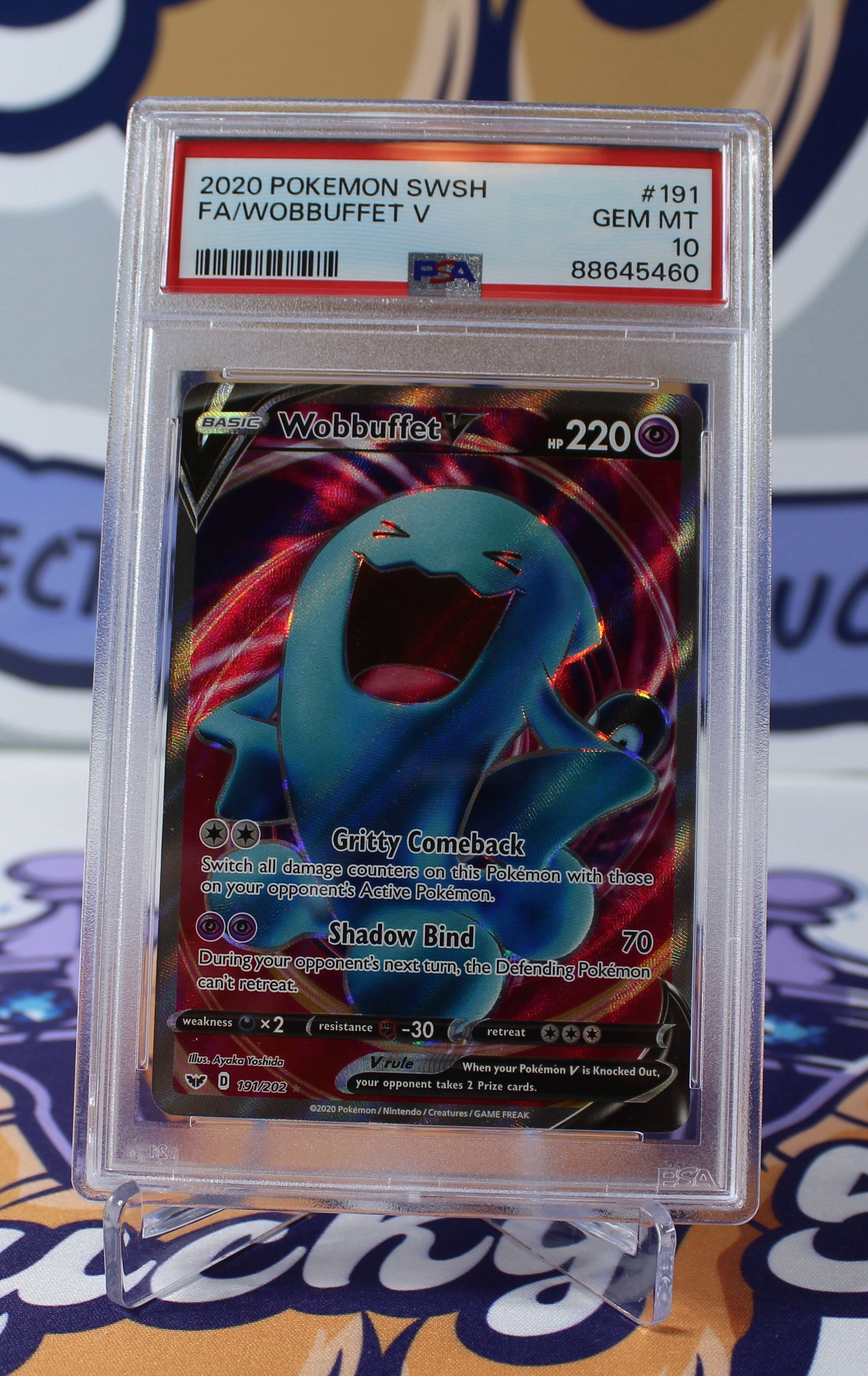 PME00186-2020 Pokemon TCG Sword & Shield SWSH #086 Wobbuffet V Graded PSA 10 Gem Mint