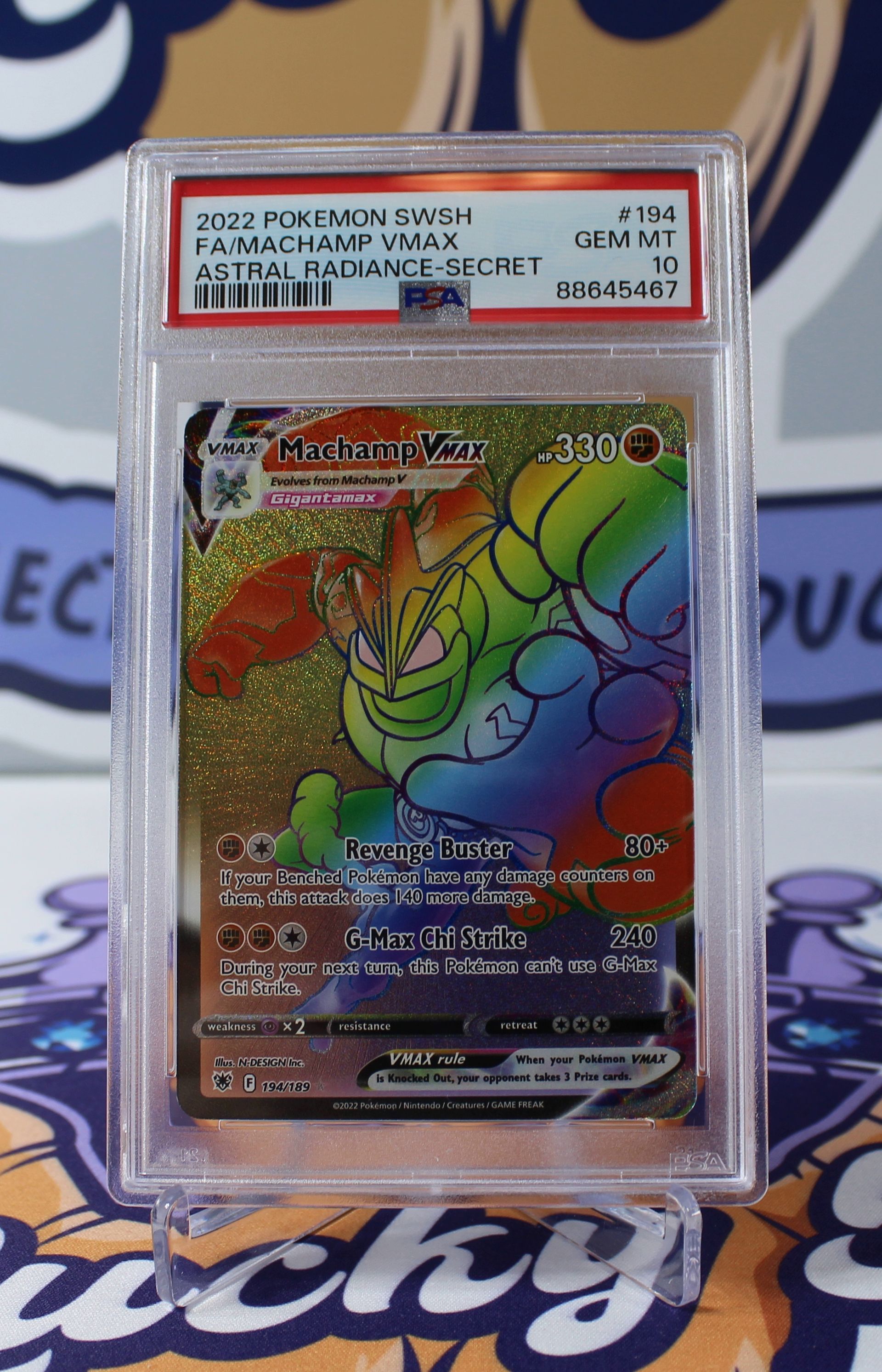 PME00193-PSA 10 - 2022 Pokémon SWSH Astral Radiance Machamp VMAX Secret 194/189