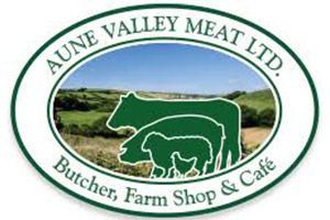 A logo for a butcher , farm shop and cafe.