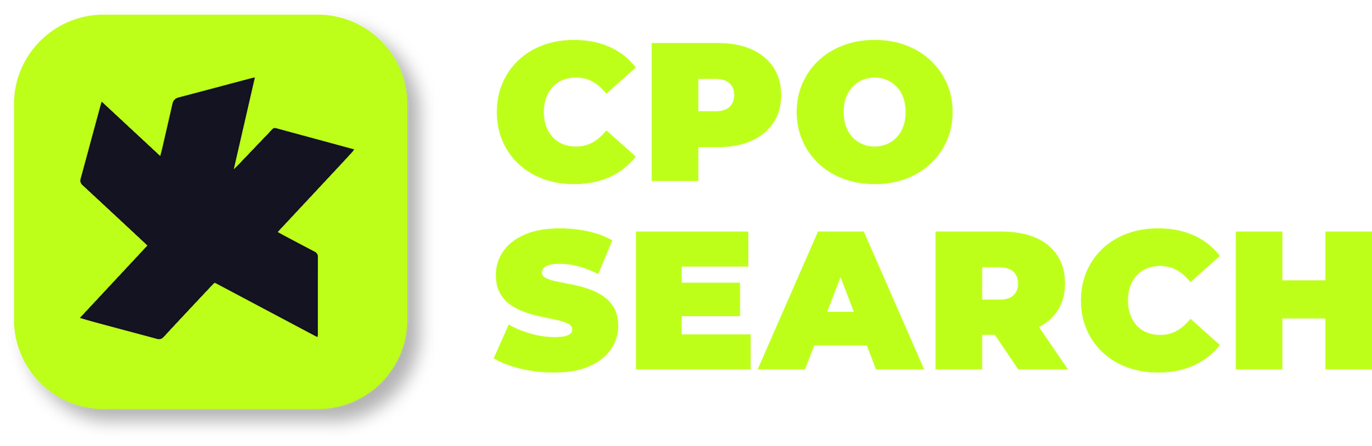 Logo featuring a dark grey four-pointed star icon in a bright lime green square next to the text