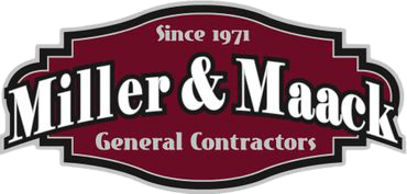 Miller & Maack General Contractors logo in maroon, white, and black, with “Since 1971” banner