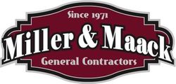 Miller & Maack General Contractors logo in burgundy and white with “Since 1971” text