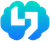 White abstract logo with a cloud-like outline, blue and green gradient background.