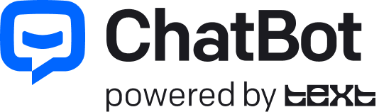 ChatBot logo with blue speech bubble icon and black wordmark