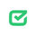 A green icon featuring a square outline combined with a stylized checkmark.
