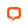An orange, rounded square speech bubble icon with a small triangle pointing downward from the bottom center.