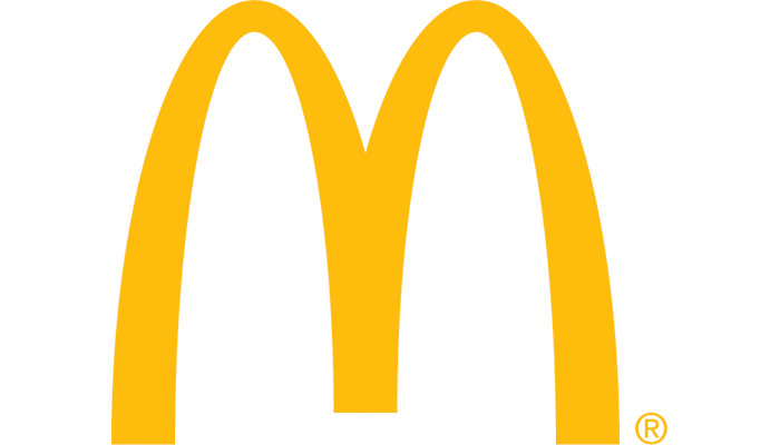 Yellow McDonald’s “M” logo on a white background