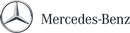 Mercedes-Benz logo with silver three-pointed star and black text on a white background