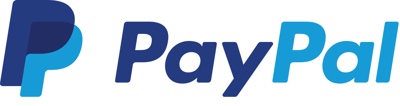 PayPal logo in blue and black with stylized “P” icon