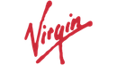 Red Virgin logo in cursive script with an underline.