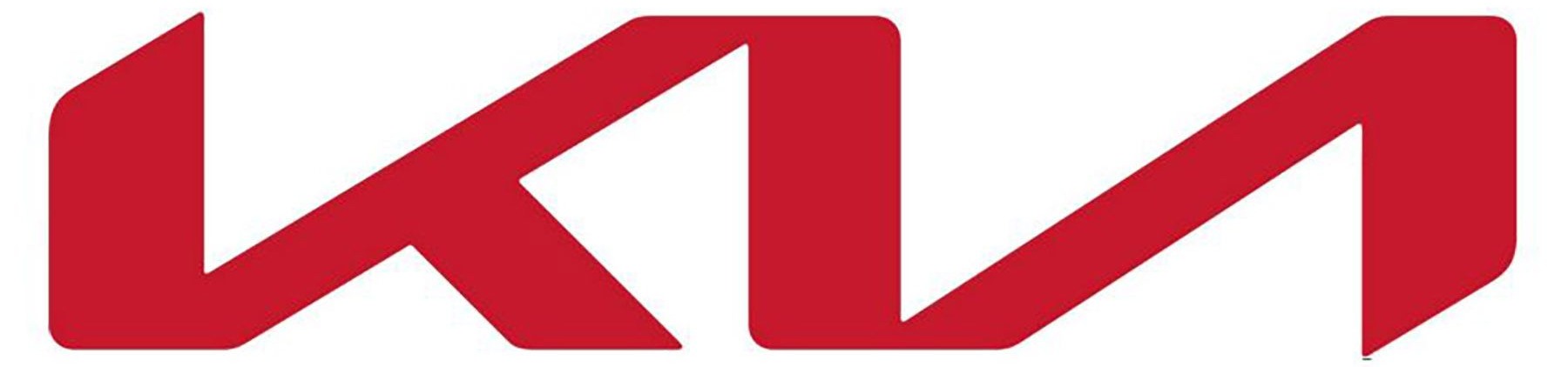 Red Kia logo in stylized red letters on a white background