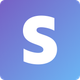 A white capital letter 'S' centered on a square background with a blue-to-purple vertical gradient.
