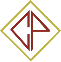A red and gold logo with the letter p in a diamond.