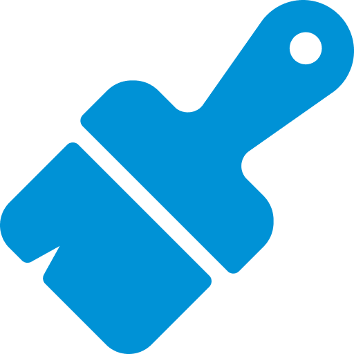 An icon of a blue paint brush