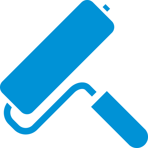 An icon of a blue paint roller
